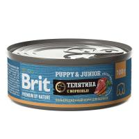 Консервированный корм Brit Premium by Nature с телятиной и морковью для щенков всех пород. 100 г