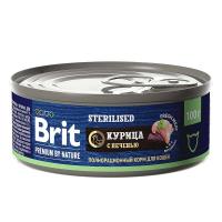 Консервированный корм Brit Premium By Nature с мясом курицы и печенью для стерилизованных кошек 100 г