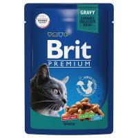 Влажный корм Brit Premium для взрослых кошек утка в соусе 85г