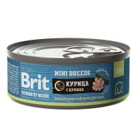Консервированный корм Brit Premium by Nature с курицей и цукини для взрослых собак мелких пород. 100 г