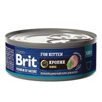 Консервированный корм Brit Premium By Nature с мясом кролика для котят 100 г