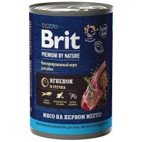 Консервированный корм Brit Premium by Nature с ягненком и гречкой для собак с чувствительным пищеварением. 410 г