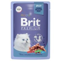 Влажный корм Brit Premium для котят Телятина с Морковью в желе 85 г