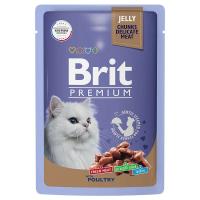 Влажный корм Brit Premium для взрослых кошек ассорти из птицы в желе 85 г