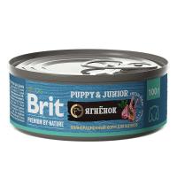 Консервированный корм Brit Premium by Nature с ягненком для щенков всех пород. 100 г