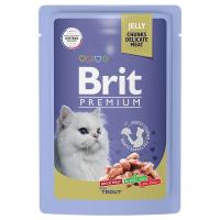 Влажный корм Brit Premium для взрослых кошек форель в желе 85 г