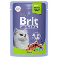 Влажный корм Brit Premium для взрослых кошек ягненок в желе 85 г