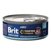 Консервированный корм Brit Premium By Nature с мясом телятины со сливками для кошек 100 