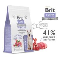 Сухой корм BRIT CARE Sensitive Healthy Digestion для взрослых собак всех пород, с индейкой и ягненком