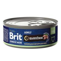 Консервированный корм Brit Premium By Nature с мясом цыплёнка для кошек 100 г