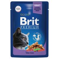 Влажный корм Brit Premium для взрослых кошек треска в соусе 85 г