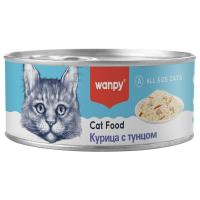 Консервы Wanpy Cat для кошек "Кусочки курицы и тунец" 95 г