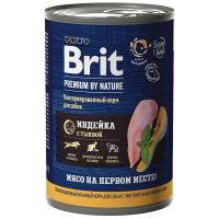 Консервированный корм Brit Premium by Nature с индейкой и тыквой для взрослых собак всех пород с чувствительным пищеварением, 410 г