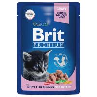 Влажный корм Brit Premium для котят белая рыба в соусе 85 г
