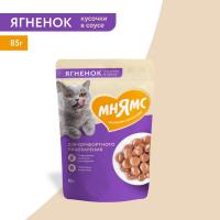 Влажный корм Мнямс Кусочки в соусе с ягненком для комфортного пищеварения у кошек 85г