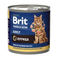Консервированный корм Brit Premium By Nature с мясом курицы для кошек 200 г