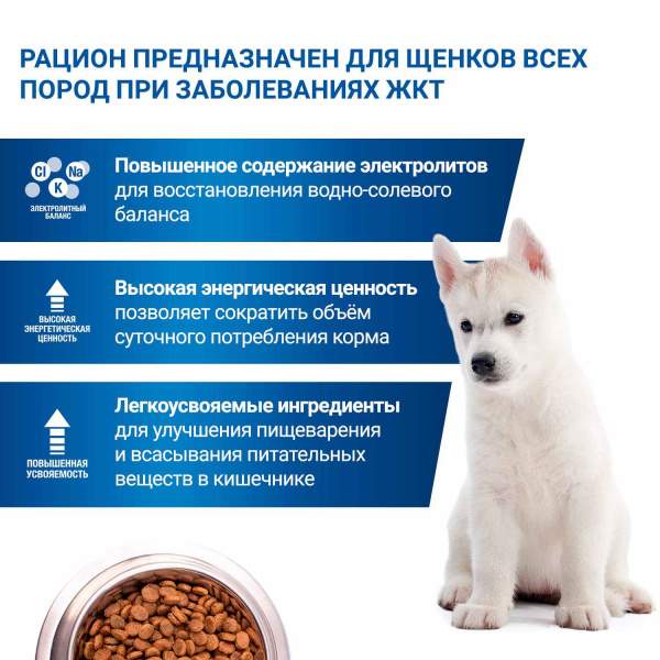 Диетический корм Monge VetSolution Dog Gastrointestinal Гастроинтестинал для щенков при заболеваниях ЖКТ 5 кг