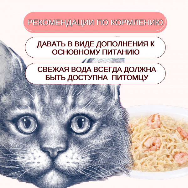 Пауч для кошек Wanpy Cat "Кусочки курицы и креветки" 85 г