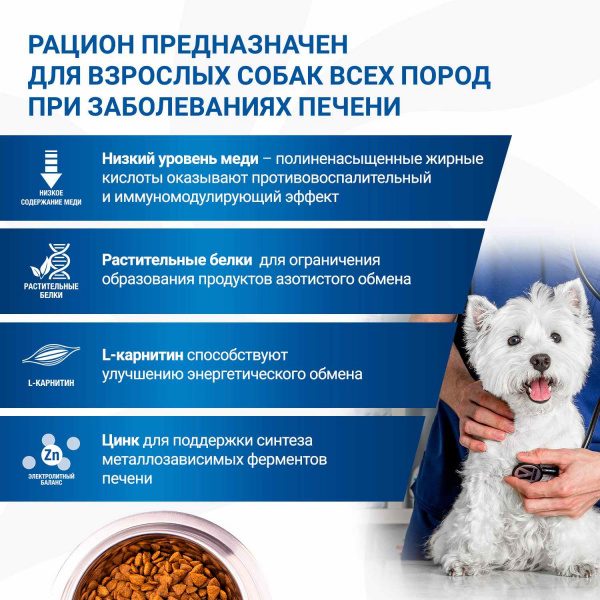 Диетический корм Monge VetSolution Dog Hepatic Гепатик для собак при заболеваниях печени 2 кг