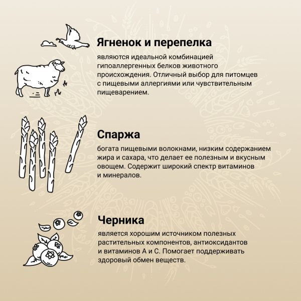 Сухой корм CRAFTIA NATURA для щенков средних и крупных пород из ягненка с перепелкой 640 гр