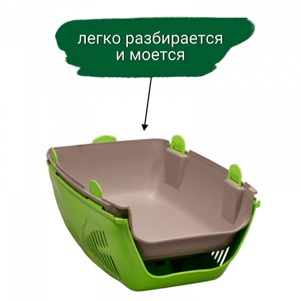 Переноска MPS SIRIO LITTLE для кошек и собак мелких пород, зеленая 50х33,5х31h см