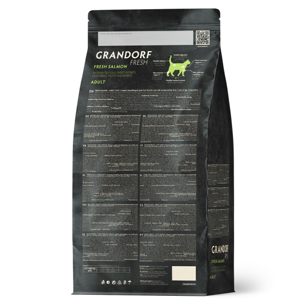 Сухой корм Grandorf Fresh Cat ADULT для взрослых кошек из свежего филе лосося с бататом 400 г