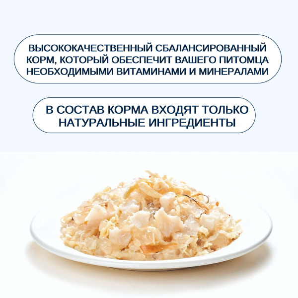 Консервы Wanpy Cat для кошек "Кусочки курицы и треска" 95 г