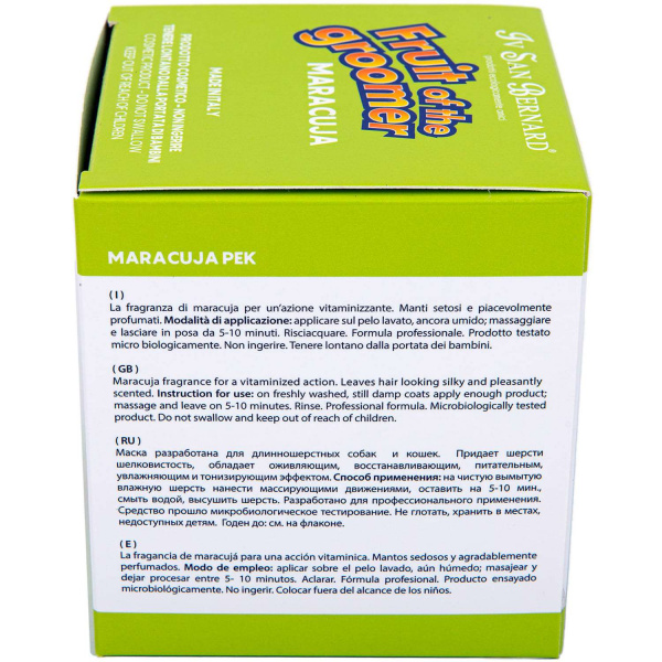 Маска Iv San Bernard Fruit of the Groomer Maracuja, восстанавливающая для длинной шерсти с протеинами 250 мл