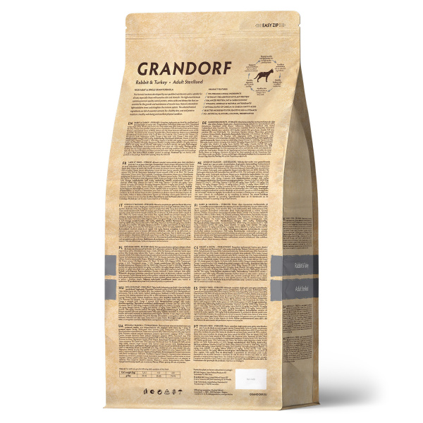 Сухой корм Grandorf Sterilised для стерилизованных кошек из кролика с индейкой 8 кг